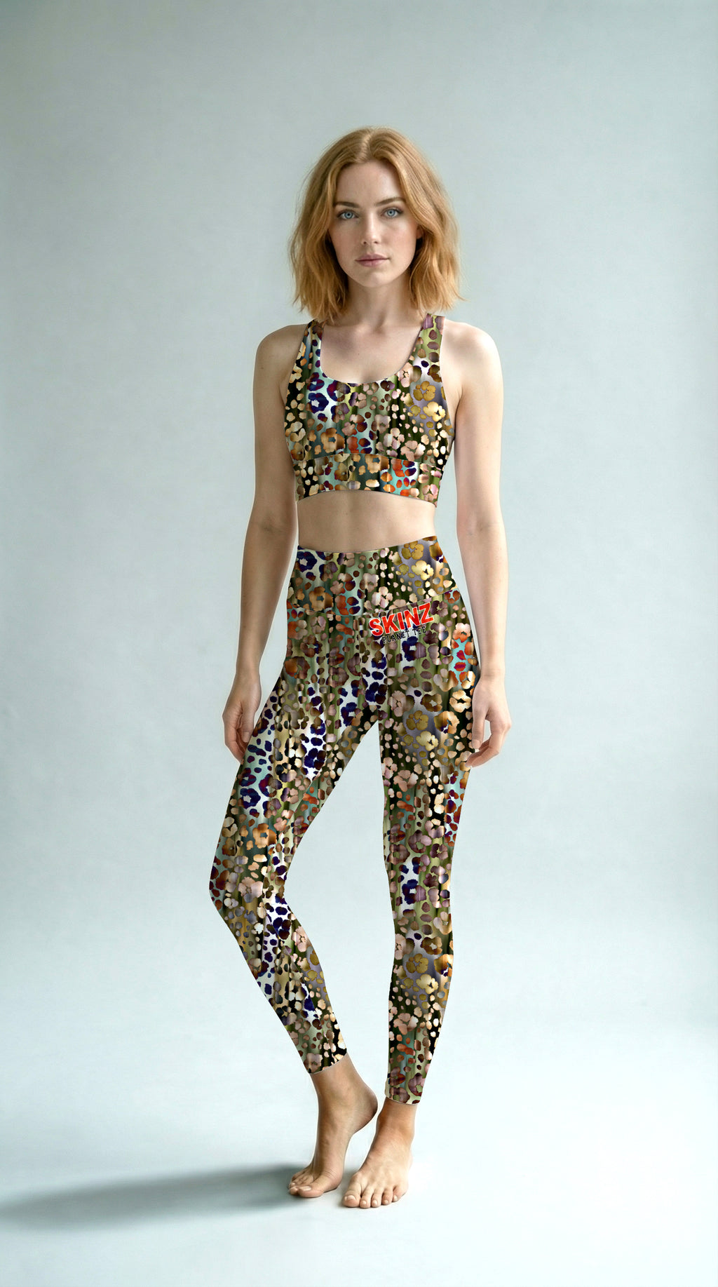 Multi Layered Leopard Longline Sports Bra