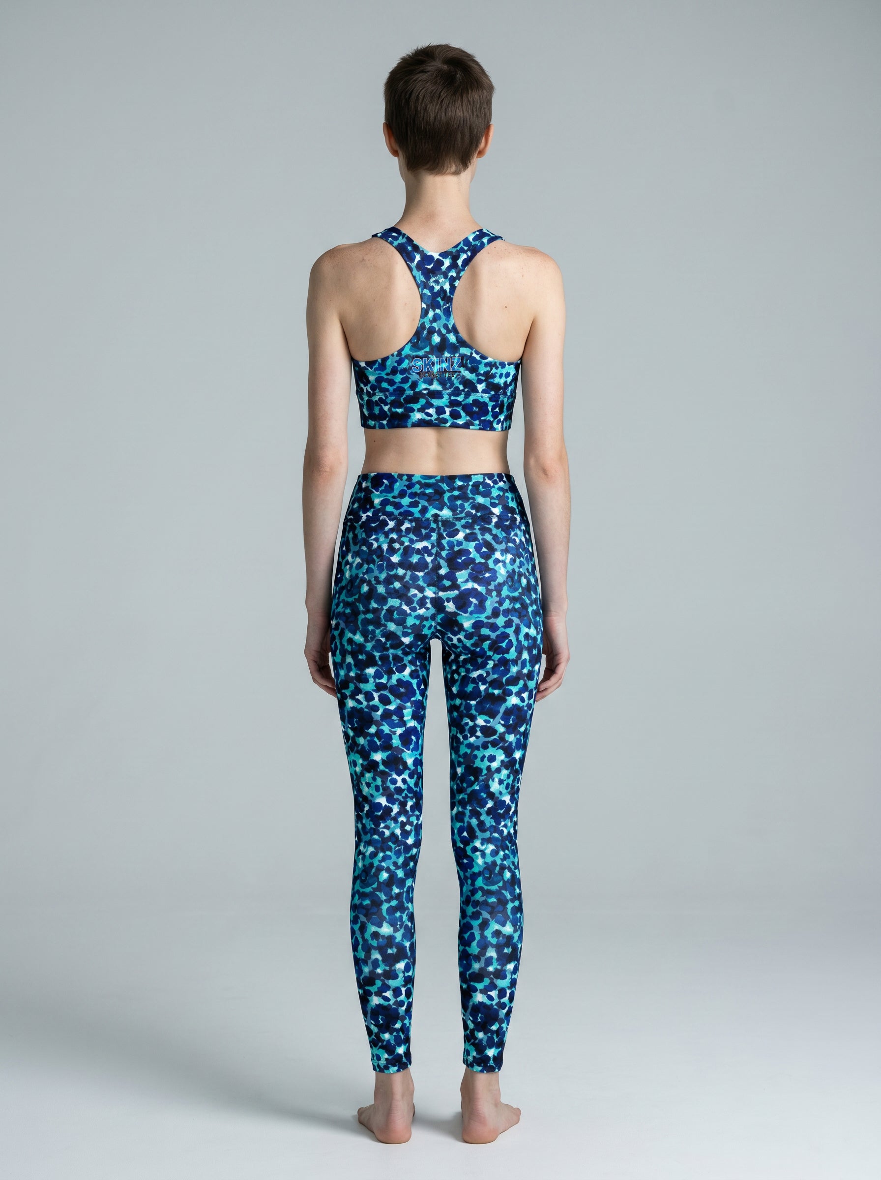 Waterbrushed Leopard Longline Sports Bra