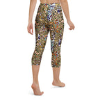 Multi Layered Leopard Yoga Capri Leggings