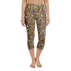 Multi Layered Leopard Yoga Capri Leggings