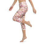 Abstract Feather Print Yoga Capri Leggings