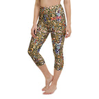 Multi Layered Leopard Yoga Capri Leggings