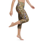 Multi Layered Leopard Yoga Capri Leggings