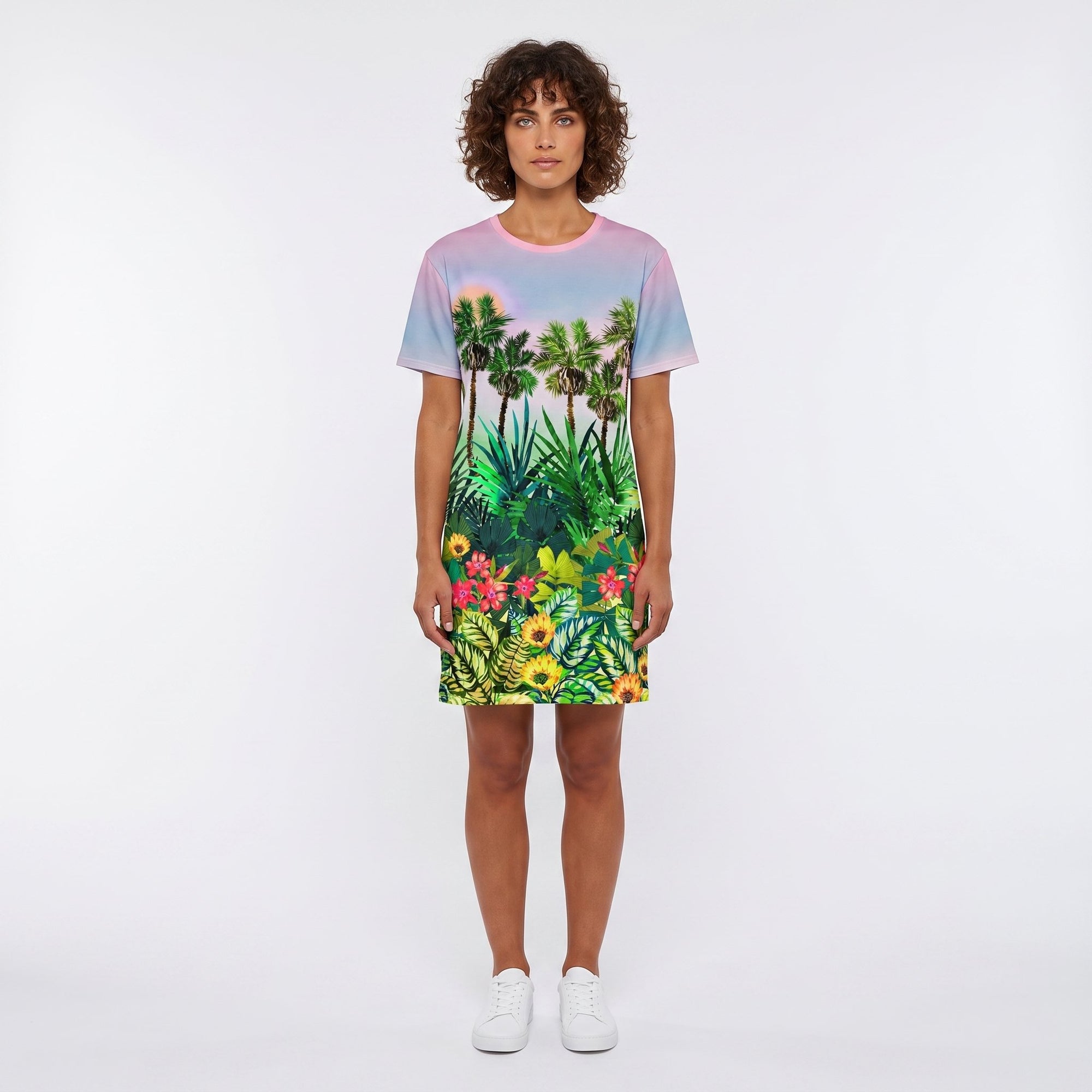 Tropical Scene T-shirt Dress