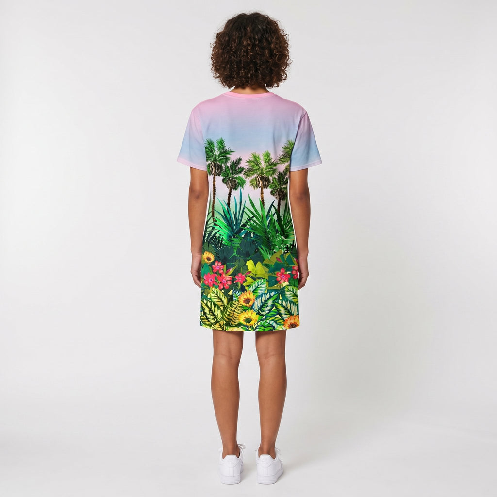 Tropical Scene T-shirt Dress